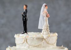 Wedding cake spouses turning their backs to each other for emerging problems
